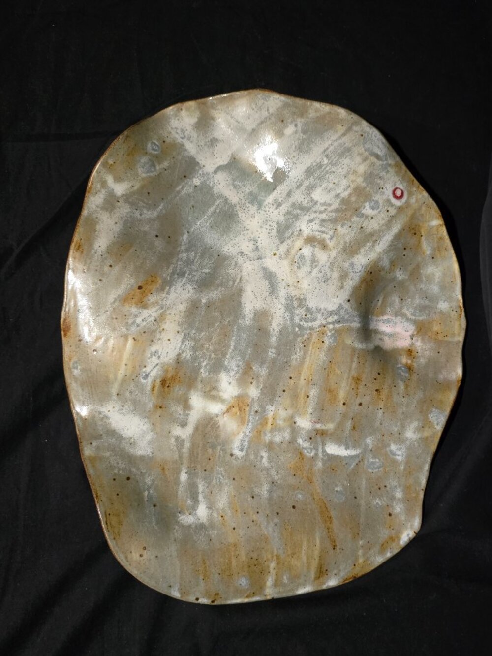 Art Pottery SUNDAYS Glazed Shell Serving Dish